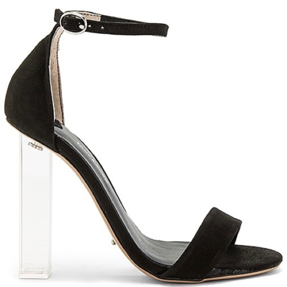 TONY BIANCO KASHMIR Black Chicago Heels with Clear Acrylic Heels Size 7.5